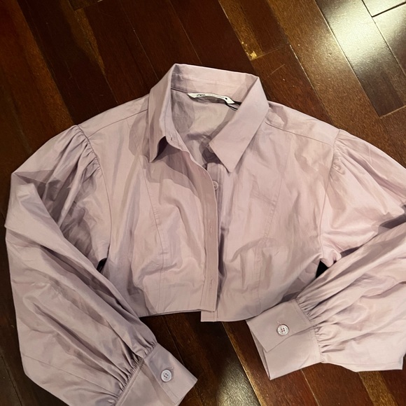 Zara light purple button up crop top XS - Picture 1 of 4